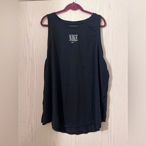 Nike Women's Black Muscle Tank with White Logo